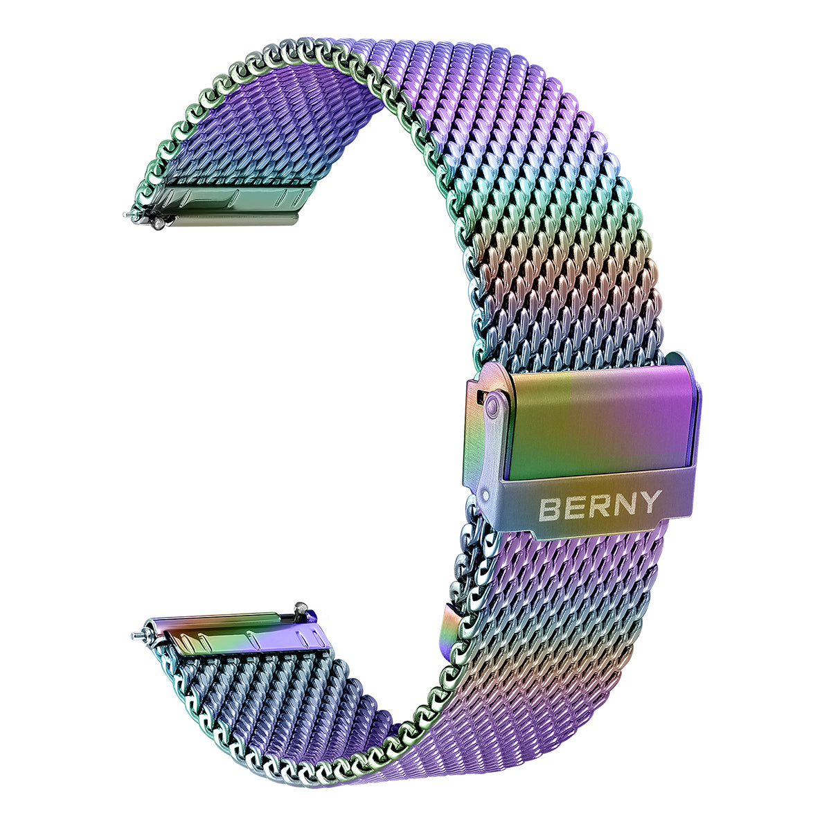 Gradient Color Stainless Steel Quick Release Mesh Strap