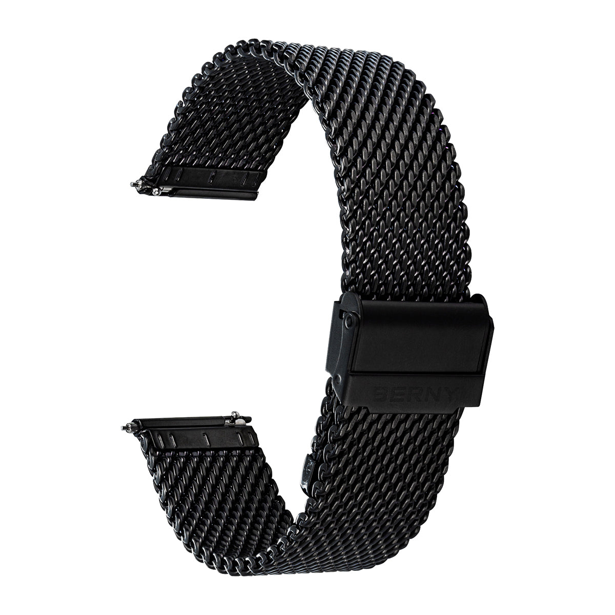 Black Stainless Steel Quick Release Mesh Strap