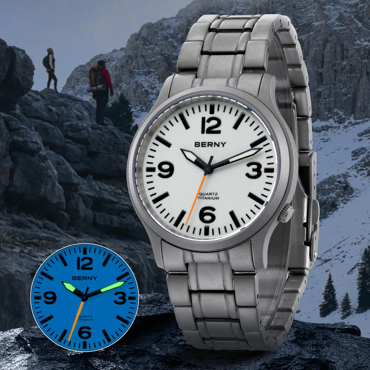 BERNY-Men Quartz Titanium Field Watch V2-T2576MS