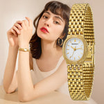fashion oval small gold wristwatch for ladies