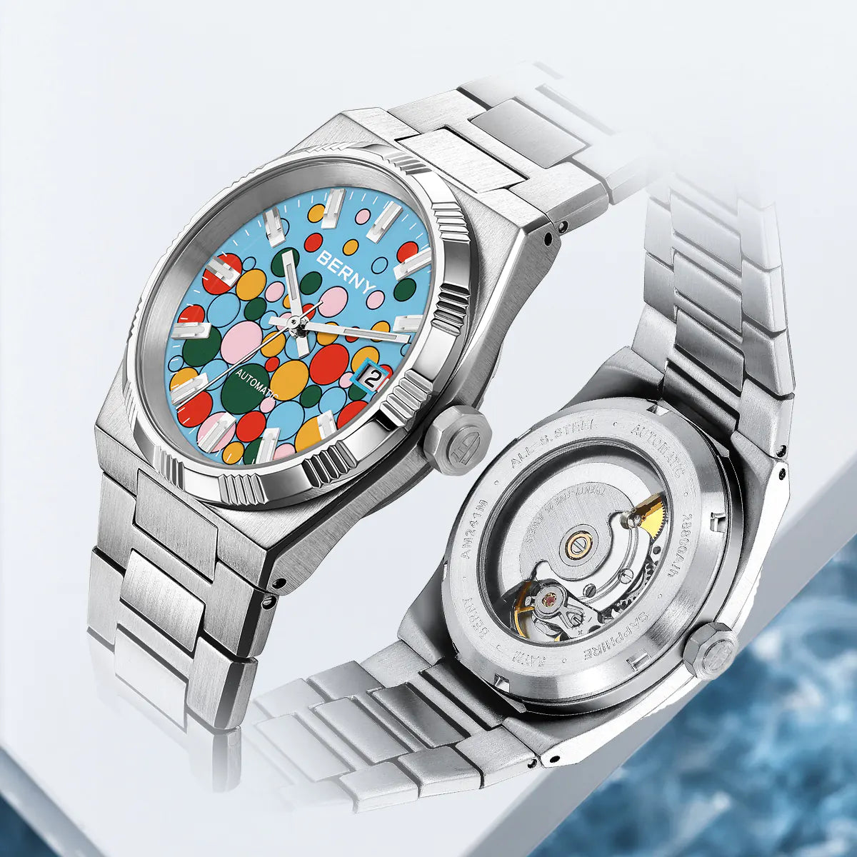 BERNY-Men Automatic Dress Watch- Interchangeable Bezel- AM241M