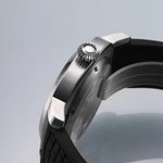 onion crown and brushed stainless steel case