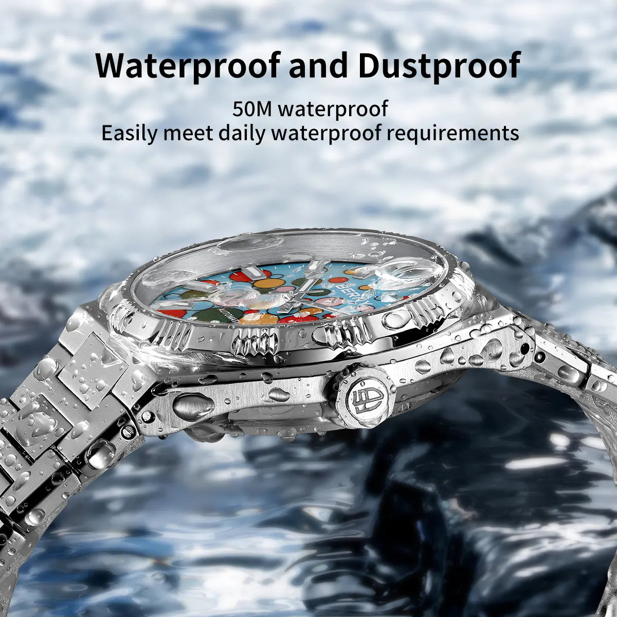 BERNY-Men Automatic Dress Watch- Interchangeable Bezel- AM241M