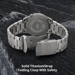 solid titanium strap with folding clasp with safety