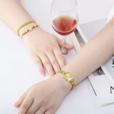 BERNY-Women Quartz Square Gold Watch-2922L