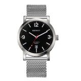 AM038MS-A | BERNY Logo | Stainless Steel Case | Black Dial | Stainless Steel Strap