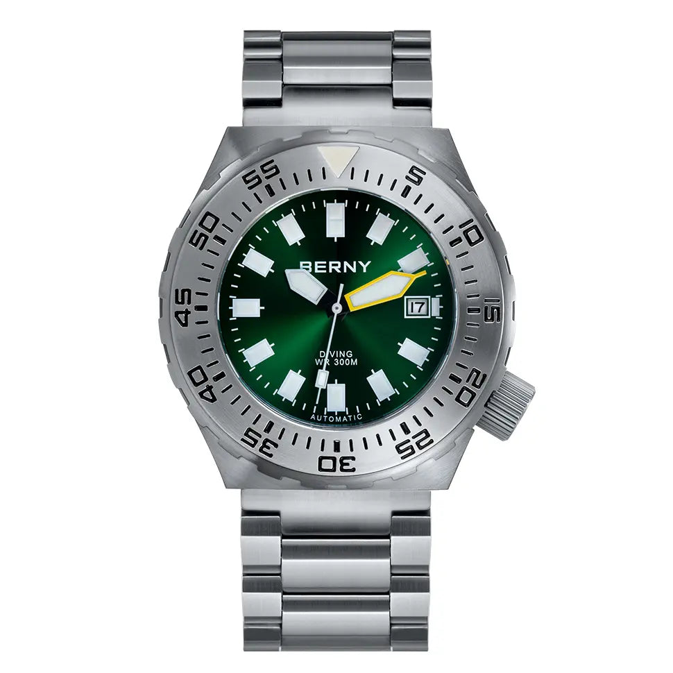 AM09026M-GRN | Stainless Steel Case | Green Dial | Full of Sand-blasted Stainless Steel Strap
