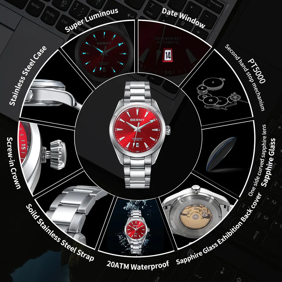 BERNY-Men Automatic Dress Watch-AM131M