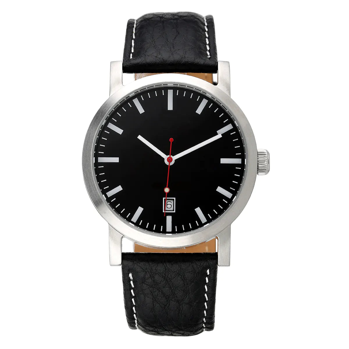 AM7068-A2 | Without Logo | Stainless Steel Case | Black Dial | Black Leather Strap