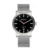 AM7068MS-A | BERNY Logo | Stainless Steel Case | Black Dial | Adjustable Metal Strap