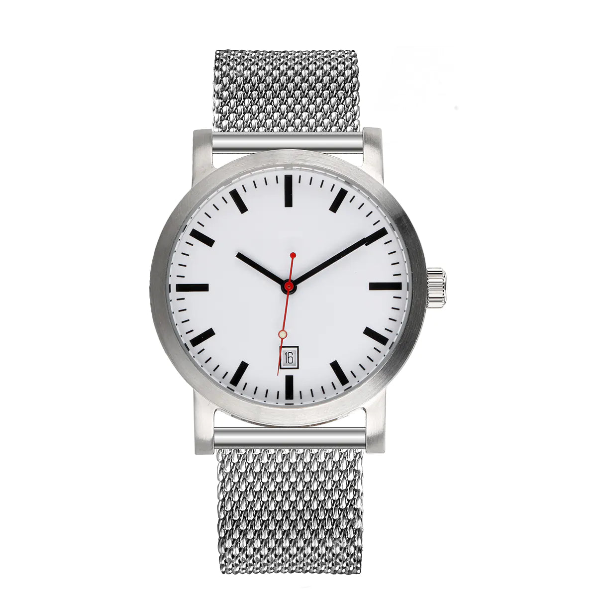 AM7068MS-B2 | Without Numerals Indices | Without Logo | Stainless Steel Case | White Dial | Adjustable Metal Strap