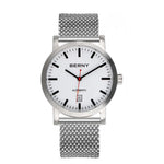 AM7068MS-B | Without Numerals Indices | BERNYLogo | Stainless Steel Case | White Dial | Adjustable Metal Strap