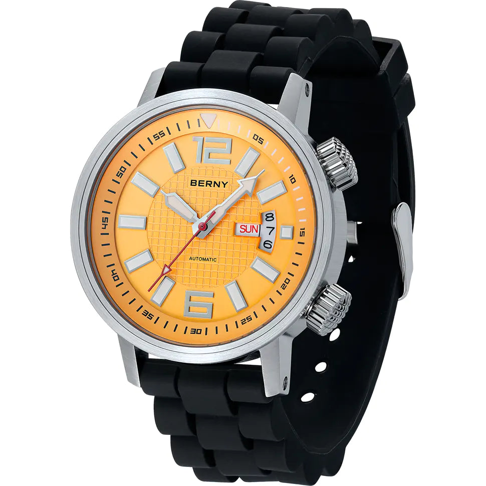 AM7081M | Sapphire Glass | Red Second Hand | Date and Weekday Window