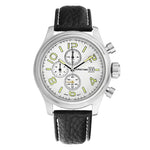 BERNY-2248M-B | Stainless Steel Case | White Dial | Lemon Indices | Black Genuine Leather strap
