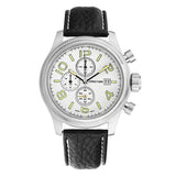 BERNY-2248M-B | Stainless Steel Case | White Dial | Lemon Indices | Black Genuine Leather strap