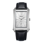 BERNY-Men's Watch-2726M-B | Stainless Steel Case | White Dial | Black Genuine Leather strap
