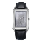 BERNY-2726M-GRY | Stainless Steel Case | Grey Dial | Black Genuine Leather strap