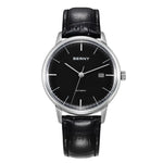 BERNY-AM012M-A | Stainless Steel Case | Black Dial | Black Leather Strap