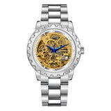 BERNY-AM7018M-G | Stainless Steel Case | Golden Skeleton | Stainless Steel Strap