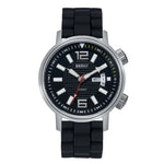 BERNY-AM7081M-A | Stainless Steel Case | Black 3D Dial | Black Silicone Strap