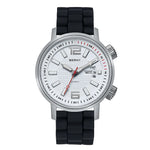 BERNY-AM7081M-A | Stainless Steel Case | White 3D Dial | Black Silicone Strap
