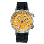 BERNY-AM7081M-YE | Stainless Steel Case | Yellow 3D Dial | Black Silicone Strap