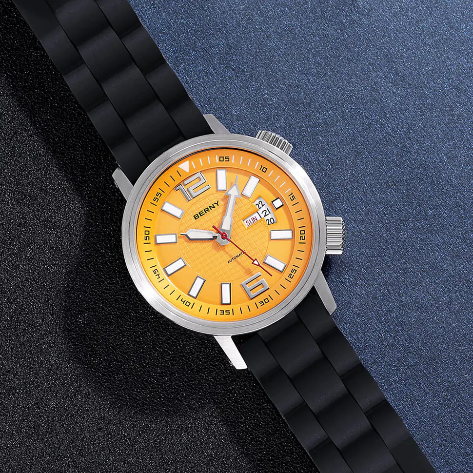 BERNY-AM7081M | 3D Dial | Rotating Inner Ring | Date and Weekday Window