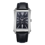 BERNY-Men's Watch-2726M-A | Stainless Steel Case | Black Dial | Black Genuine Leather strap