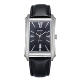 BERNY-Men's Watch-2726M-A | Stainless Steel Case | Black Dial | Black Genuine Leather strap