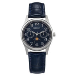 BERNY 2190L-C | Stainless Steel Case | Dark Blue Dial | Dark Blue Leather Strap