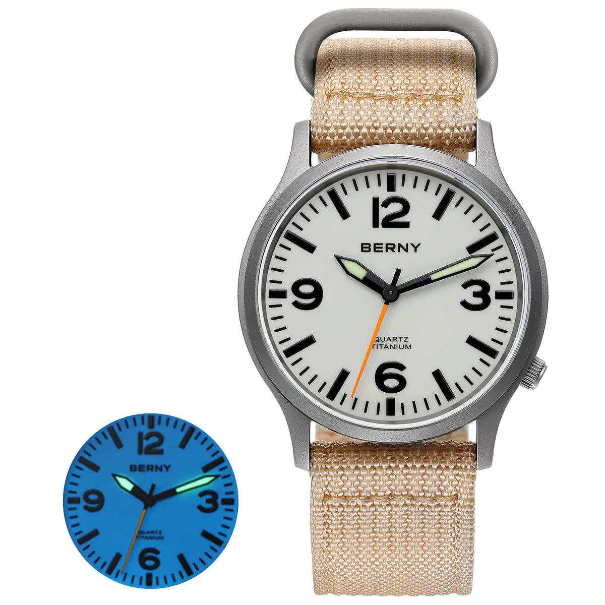 BERNY Titanium Field Watch T2576M-white dial