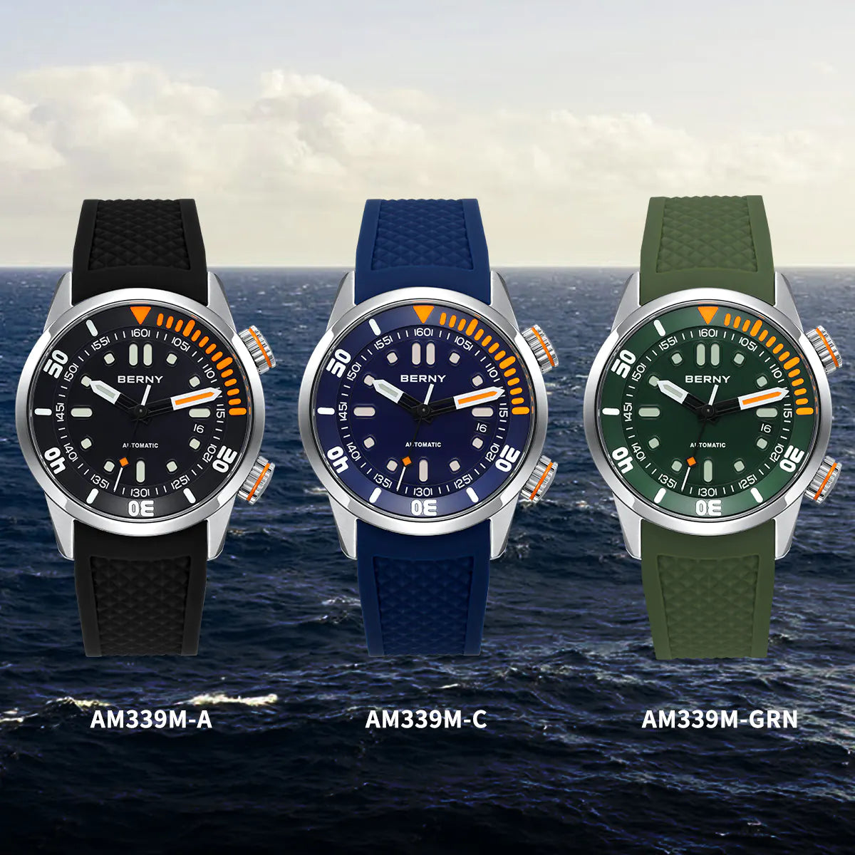 BERNY-Men Automatic Compressor Diver Watch V3-AM339M