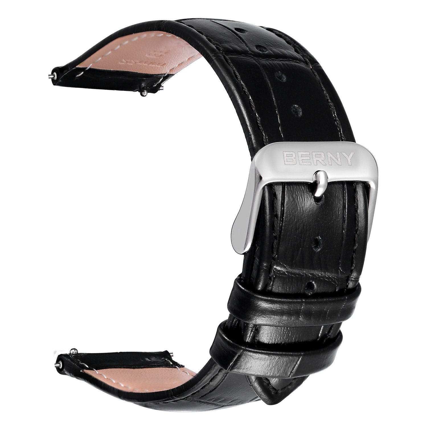 Genuine Leather Quick Release Square Scale Watch Strap