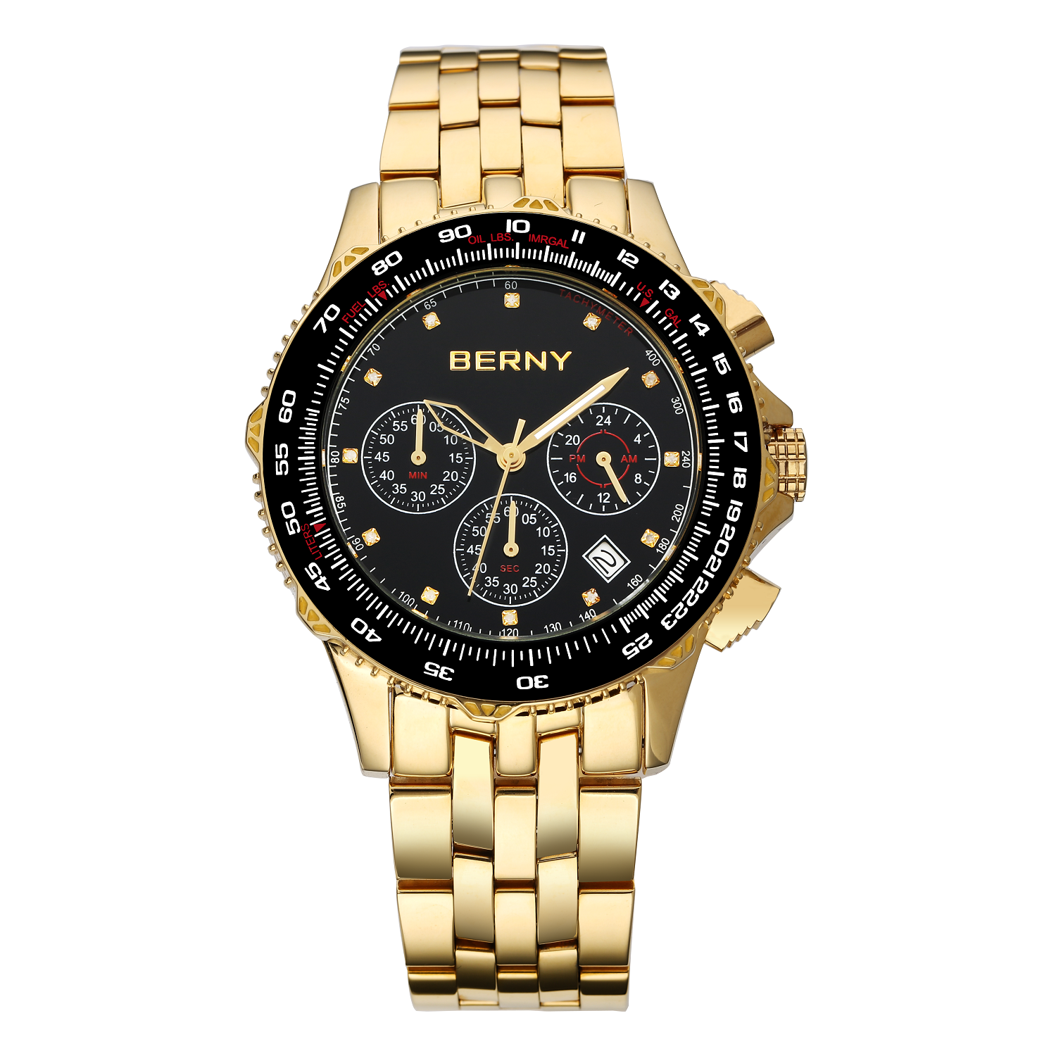 Men Quartz Diamond Chronograph Watch-DS00025A