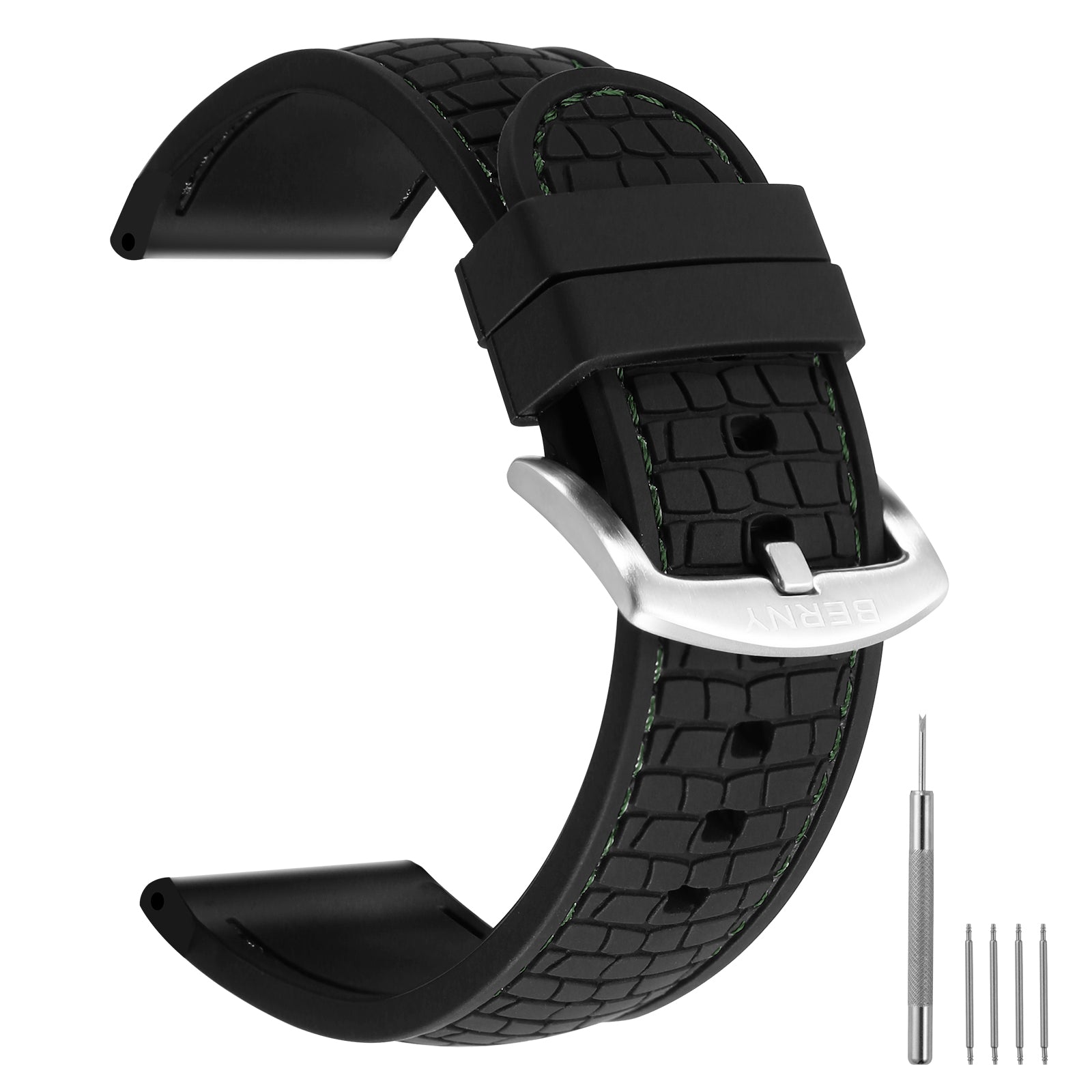 Silicone Tire texture Stitched Watch Strap