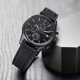 BERNY-Men Quartz Black Chronograph Watch-2826M-BLK