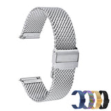Correa de reloj de malla de liberación rápida de acero inoxidable Berny-Plata