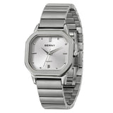BERNY-Herren Quarz Quadrat Gold Uhr-2934 