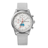 BERNY 2826M Chronograph Watch for man with White Dial, Grey Nylon Strap, Stainless Steel Case, Date Window