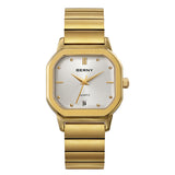 BERNY-Herren Quarz Quadrat Gold Uhr-2934 