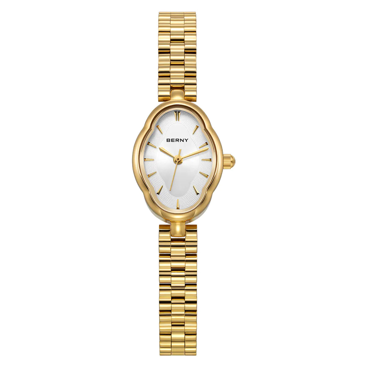 BERNY-Damen Quarz Tonneau Gold Uhr-2146L 