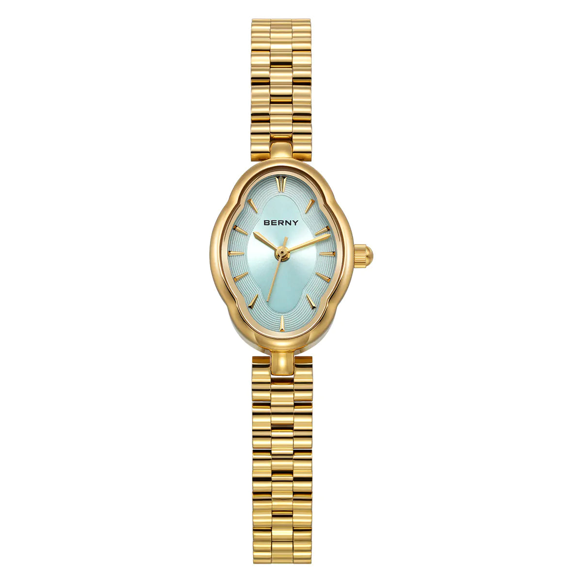 BERNY-Damen Quarz Tonneau Gold Uhr-2146L 