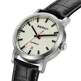 BERNY - Herren-Automatikuhr mit Vollleuchtfunktion, Eisenbahneruhr V4-AM158M 