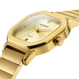 BERNY-Herren Quarz Quadrat Gold Uhr-2934 