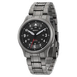 The Berny watch showcases a sleek titanium band and a sophisticated black dial. It features both 12-hour and 24-hour markers along with luminous hands for optimal readability. This watch combines modern elegance with durable functionality, ideal for any occasion.