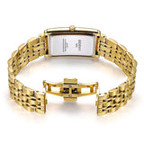 BERNY-Herren Quarz Quadrat Gold Uhr-2934 