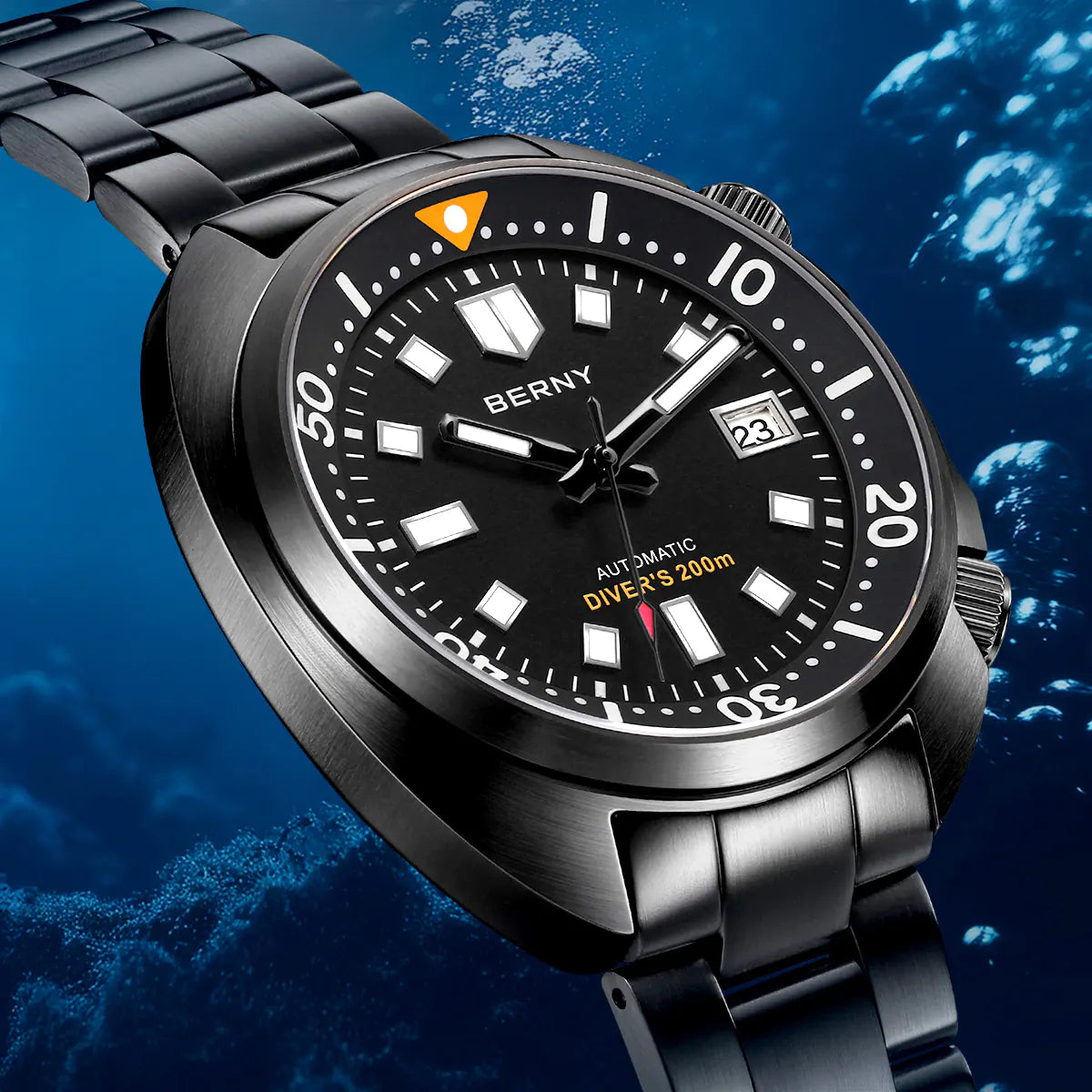 Compressor Stylewatch BERNY-Men Automatic Compressor-style Diver Watch V2 -AM1970MS-BLK ...
