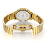 BERNY-Herren Quarz Quadrat Gold Uhr-2934 
