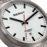 BERNY - Herren-Automatikuhr aus Titan mit Eisenbahn-Motiv - AMT258MS 