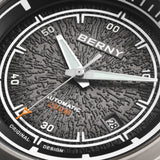 Close-up of Berny AMT159MS watch dial with unique coral texture